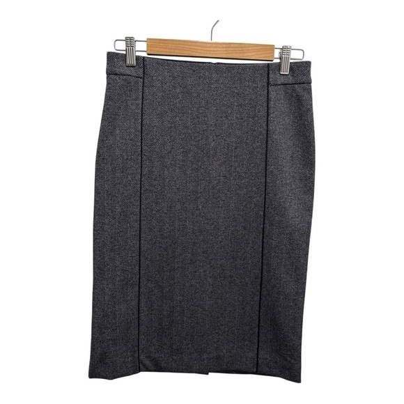 Ann Taylor Women’s Skirt 4 Black/Grey Herringbone Pattern Pencil Skirt NWOT - Picture 1 of 7